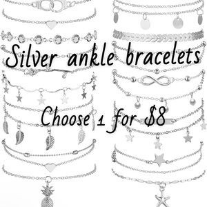 Elegant Silver Ankle Bracelets